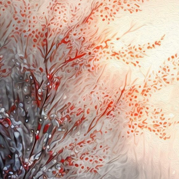 8x8 Or 8x10 Majestic Fox Winter Landscape Watercolor Oil‎ Painting Art Print - Picture 5 of 7